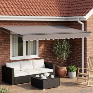 Electric Retractable Awning Light Grey and Anthracite 3 x 2.5 m