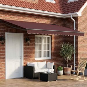Electric Retractable Awning Brown and Anthracite 4 x 3 m