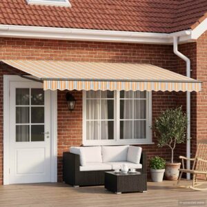 Electric Retractable Awning Yellow, Grey and Anthracite 4 x 3 m
