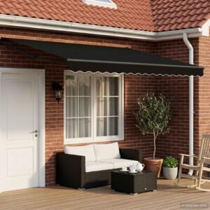 Electric Retractable Awning Black and Anthracite 4 x 3 m