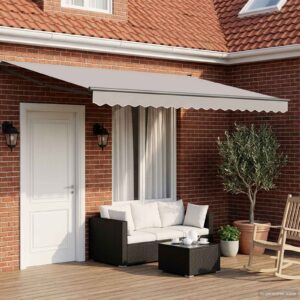 Electric Retractable Awning Light Grey and Anthracite 4.5 x 3 m
