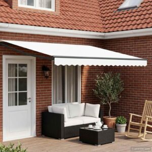 Electric Retractable Awning White and Anthracite 5 x 3 m