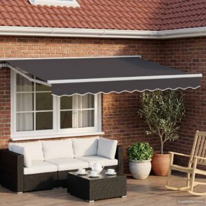 Manual Retractable Awning Anthracite 3 x 2.5 m