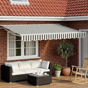 Manual Retractable Awning Anthracite and White 3 x 2.5 m