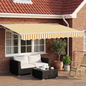 Manual Retractable Awning Orange 3.5 x 2.5 m