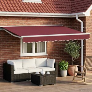 Manual Retractable Awning Burgundy 3.5 x 2.5 m
