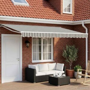 Manual Retractable Awning Anthracite and White 4 x 3 m
