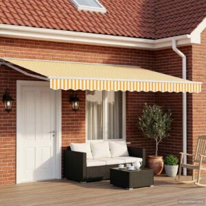 Manual Retractable Awning Orange 4.5 x 3 m