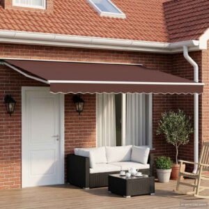 Manual Retractable Awning Brown 4.5 x 3.5 m