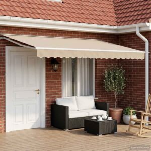 Manual Retractable Awning Beige 4.5 x 3.5 m