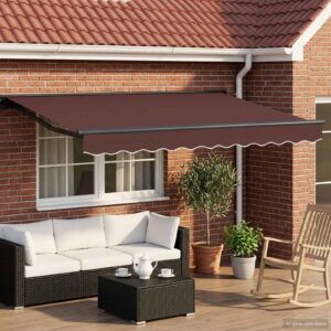 Manual Retractable Awning Brown 2.5 x 2 m