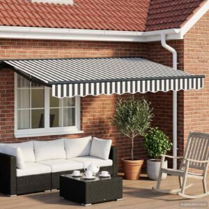 Manual Retractable Awning Anthracite and White 2.5 x 2 m