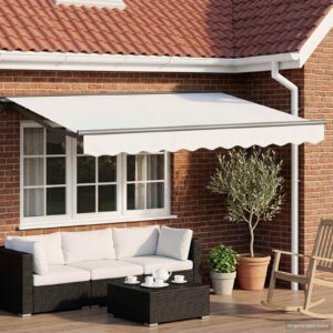 Manual Retractable Awning White 2.5 x 2 m