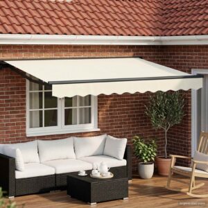 Manual Retractable Awning Cream 3.5 x 2 m