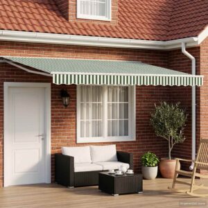 Green and White 4 x 3.5 m Polyester with PU coating
