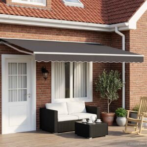 Electric Retractable Awning White, Grey and Anthracite 5 x 3 m