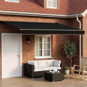 Electric Retractable Awning Black and Anthracite 4 x 3.5 m