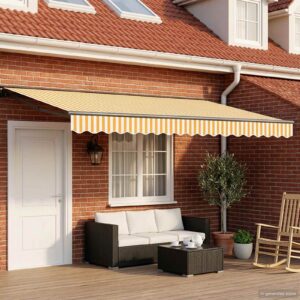 Electric Retractable Awning 5 x 3 m Polyester with PU coating