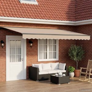 Electric Retractable Awning Beige and Anthracite 5 x 3.5 m