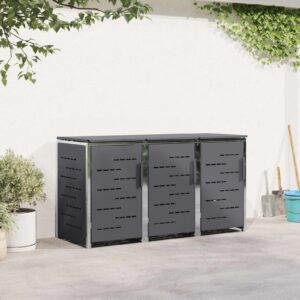 Wheelie Bin Storage for 3 Bins 240L Stainless Steel Anthracite