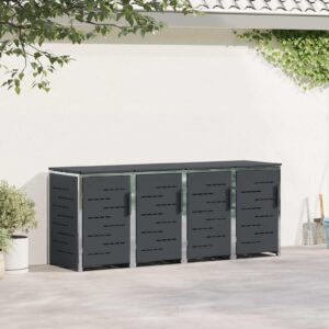 Wheelie Bin Storage for 4 Bins 240L Stainless Steel Anthracite