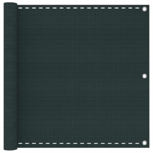 Balcony Screen Dark Green 90 x 1200 cm HDPE and Aluminium
