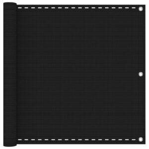 Balcony Screen Black 90 x 800 cm HDPE and Aluminium