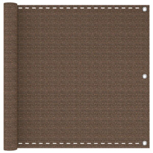 Balcony Screen Brown 75 x 800 cm HDPE and Aluminium