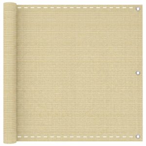 Balcony Screen Beige 90 x 800 cm HDPE and Aluminium