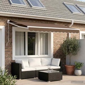 Retractable Awning Taupe 2.5 x 2 m 100% Polyester and Aluminium