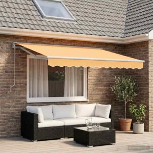 Retractable Awning Sand 3 x 2 m Polyester and Aluminium
