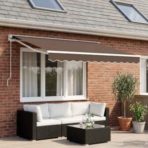 Retractable Awning Taupe 2.5 x 2 m Polyester and Aluminium