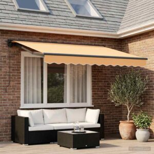 Manual Retractable Awning Sand 3 x 2 m Polyester and Aluminium