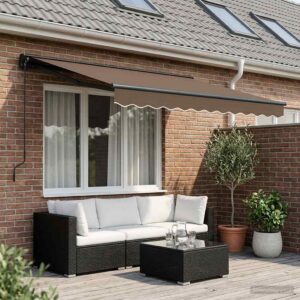Manual Retractable Awning Taupe 3 x 2 m Polyester and Aluminium