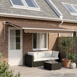 Retractable Awning Taupe 4 x 2 m Fabric
