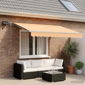 Retractable Awning Sand 350 x 250 cm Fabric and Aluminium
