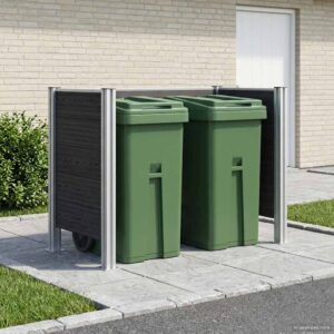 Garbage Bin Fence Grey 161 x 85 x 115 cm Aluminium and WPC