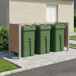 Garbage Bin Fence Brown 237 x 85 x 115 cm Aluminium and WPC