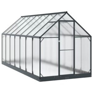 Garden Greenhouse with Door Anthracite 183.5 x 423.5 x 207 cm
