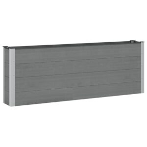 Garden Raised Bed Black 200 x 30 x 72 cm WPC and Aluminium