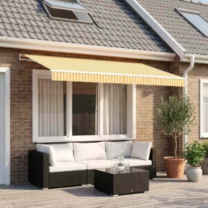 Awning Replacement Fabric Yellow and White 350 x 250 cm