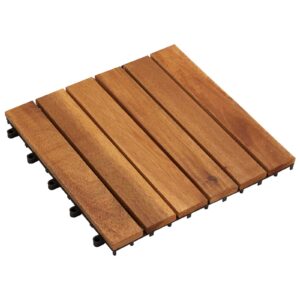 Decking Tile 20 pcs Brown 30 x 30 cm Acacia Hardwood