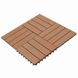 Decking Tile 22 pcs Brown 30 x 30 cm WPC