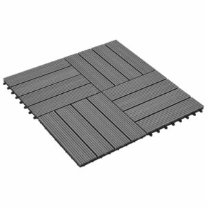 Decking Tile 22 pcs Grey 30 x 30 cm WPC