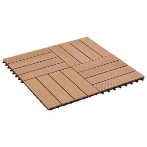 Decking Tile 22 pcs Teak 30 x 30 cm WPC