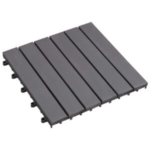 Decking Tile 20 pcs Grey 30 x 30 cm Acacia Hardwood
